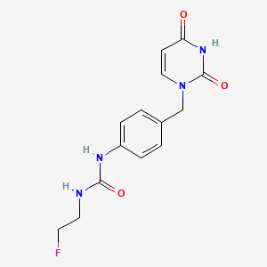 molecular formula C14H15FN4O3 B15493383 1-{4-[(2,4-Dioxo-3,4-dihydropyrimidin-1(2h)-yl)methyl]phenyl}-3-(2-fluoroethyl)urea CAS No. 5119-23-3