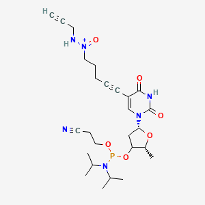 molecular formula C26H38N6O6P+ B15493416 Alkyne dT phosphoramidite 