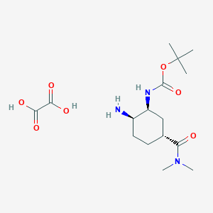 molecular formula C16H29N3O7 B15493612 tert-Butyl ((1S,2R,5R)-2-amino-5-(dimethylcarbamoyl)cyclohexyl)carbamate oxalate 
