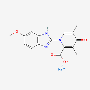 molecular formula C16H14N3NaO4 B15493674 Sodium 1-(6-methoxy-1H-benzo[d]imidazol-2-yl)-3,5-dimethyl-4-oxo-1,4-dihydropyridine-2-carboxylate 