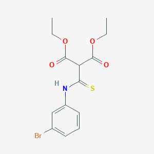 molecular formula C14H16BrNO4S B15493818 Propanedioic acid, [[(3-bromophenyl)amino]thioxomethyl]-, diethyl ester CAS No. 3288-18-4