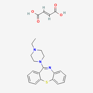 molecular formula C23H25N3O4S B15493846 11-(4-Ethylpiperazin-1-yl)dibenzo[b,f][1,4]thiazepine fuMarate 