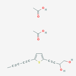 molecular formula C17H18O6S B15493956 Acetic acid;4-(5-penta-1,3-diynylthiophen-2-yl)but-3-yne-1,2-diol CAS No. 1161-52-0