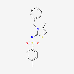 molecular formula C18H18N2O2S2 B15493980 N-(3-benzyl-4-methyl-1,3-thiazol-2-ylidene)-4-methyl-benzenesulfonamide CAS No. 4767-42-4
