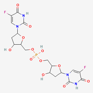 molecular formula C18H21F2N4O12P B15494206 Bis[[5-(5-fluoro-2,4-dioxopyrimidin-1-yl)-3-hydroxyoxolan-2-yl]methyl] hydrogen phosphate CAS No. 148-29-8