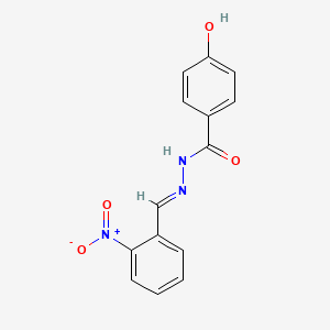 molecular formula C14H11N3O4 B15494430 4-hydroxy-N'-[(E)-(2-nitrophenyl)methylidene]benzohydrazide 