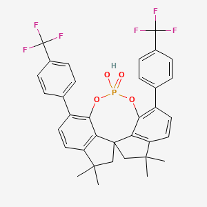 molecular formula C35H29F6O4P B15494477 12-hydroxy-4,4,7,7-tetramethyl-1,10-bis[4-(trifluoromethyl)phenyl]-5,6-dihydroiindeno[7,1-de:1',7'-fg][1,3,2]dioxaphosphocine 12-oxide 