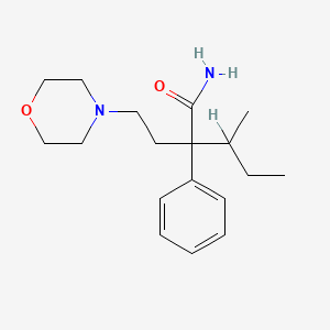 molecular formula C18H28N2O2 B15494491 Valeramide, 3-methyl-2-(2-morpholinoethyl)-2-phenyl- CAS No. 3120-60-3
