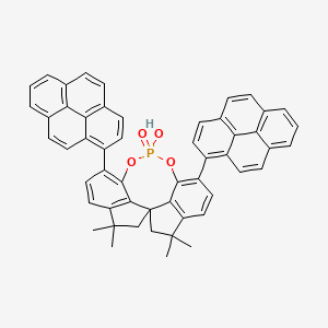 molecular formula C53H39O4P B15494528 12-hydroxy-4,4,7,7-tetramethyl-1,10-di(pyren-1-yl)-5,6-dihydroiindeno[7,1-de:1',7'-fg][1,3,2]dioxaphosphocine 12-oxide 