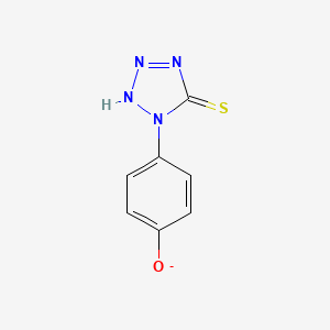 molecular formula C7H5N4OS- B15494546 4-(5-sulfanylidene-2H-tetrazol-1-yl)phenolate 
