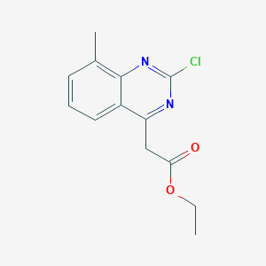 molecular formula C13H13ClN2O2 B15494558 ethyl 2-(2-chloro-8-methylquinazolin-4-yl)acetate 