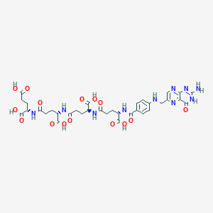 molecular formula C34H40N10O15 B15494671 N-(4-{[(2-Amino-4-Oxo-3,4-Dihydropteridin-6-Yl)methyl]amino}benzoyl)-L-Gamma-Glutamyl-L-Gamma-Glutamyl-L-Gamma-Glutamyl-L-Glutamic Acid 