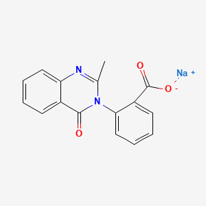 molecular formula C16H11N2NaO3 B15494912 Benzoic acid, 2-(2-methyl-4-oxo-3(4H)-quinazolinyl)-, sodium salt CAS No. 2532-91-4
