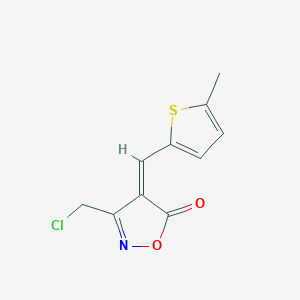 molecular formula C10H8ClNO2S B15495205 3-(Chloromethyl)-4-((5-methylthiophen-2-yl)methylene)isoxazol-5(4H)-one 