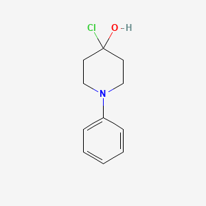 molecular formula C11H14ClNO B15495504 4-Chloro-1-phenyl-4-piperidinol 