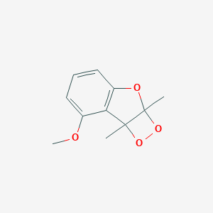 molecular formula C11H12O4 B154959 2a,7b-Dihydro-7-methoxy-2a,7b-dimethyl-1,2-dioxeto(3,4-b)benzofuran CAS No. 128753-87-7