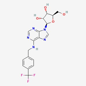 molecular formula C18H18F3N5O4 B15495972 (2R,3S,4R,5R)-2-(hydroxymethyl)-5-[6-[[4-(trifluoromethyl)phenyl]methylamino]purin-9-yl]tetrahydrofuran-3,4-diol 