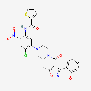 molecular formula C27H24ClN5O6S B15496281 N-[4-Chloranyl-5-[4-[[3-(2-Methoxyphenyl)-5-Methyl-1,2-Oxazol-4-Yl]carbonyl]piperazin-1-Yl]-2-Nitro-Phenyl]thiophene-2-Carboxamide 