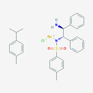 molecular formula C₃₁H₃₅ClN₂O₂RuS B154963 [(1S,2S)-2-Amino-1,2-diphenylethyl]-(4-methylphenyl)sulfonylazanide;chlororuthenium(1+);1-methyl-4-propan-2-ylbenzene CAS No. 192139-90-5