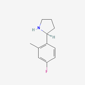 molecular formula C11H14FN B15496341 (2S)-2-(4-fluoro-2-methylphenyl)pyrrolidine 