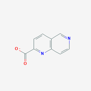 molecular formula C9H5N2O2- B15496515 1,6-Naphthyridine-2-carboxylate 