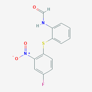 molecular formula C13H9FN2O3S B15496617 N-[2-(4-fluoro-2-nitrophenyl)sulfanylphenyl]formamide CAS No. 346-42-9
