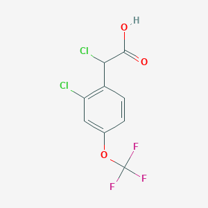 molecular formula C9H5Cl2F3O3 B15496932 2-Chloro-2-[2-chloro-4-(trifluoromethoxy)phenyl]acetic acid 