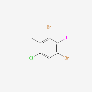 molecular formula C7H4Br2ClI B15496943 1,3-Dibromo-5-chloro-2-iodo-4-methylbenzene 