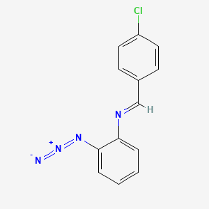 molecular formula C13H9ClN4 B15497003 Benzenamine, 2-azido-N-[(4-chlorophenyl)methylene]- CAS No. 959-16-0