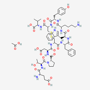 molecular formula C66H89N13O20S2 B15497280 Urotensin II (114-124), human acetate 