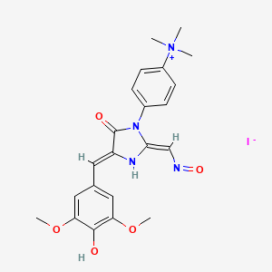 molecular formula C22H25IN4O5 B15497292 DMHBO+ 