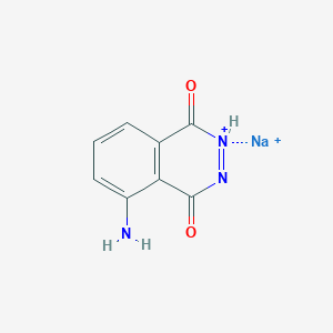 molecular formula C8H6N3NaO2+2 B15497566 Sodium;5-aminophthalazin-2-ium-1,4-dione 
