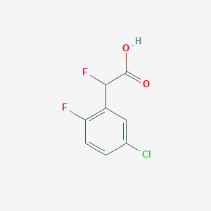 molecular formula C8H5ClF2O2 B15497713 2-(5-Chloro-2-fluorophenyl)-2-fluoroacetic acid 