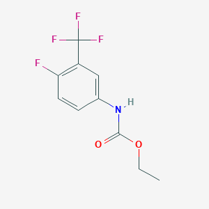 molecular formula C10H9F4NO2 B15497719 ethyl N-[4-fluoranyl-3-(trifluoromethyl)phenyl]carbamate CAS No. 1799-83-3