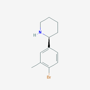 molecular formula C12H16BrN B15497744 (2S)-2-(4-bromo-3-methylphenyl)piperidine 