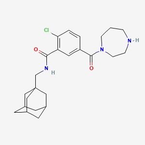 molecular formula C24H32ClN3O2 B15498386 N-(1-adamantylmethyl)-2-chloro-5-(1,4-diazepane-1-carbonyl)benzamide 