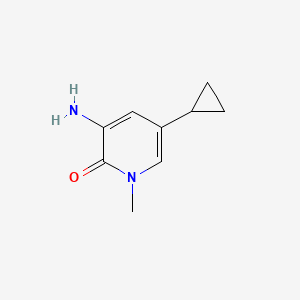 molecular formula C9H12N2O B15498650 3-Amino-5-cyclopropyl-1-methylpyridin-2(1H)-one 