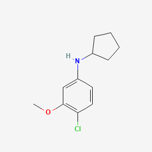 molecular formula C12H16ClNO B15498920 4-Chloro-N-cyclopentyl-3-methoxyaniline 