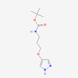 molecular formula C11H19N3O3 B15499250 tert-Butyl (3-((1H-pyrazol-4-yl)oxy)propyl)carbamate 