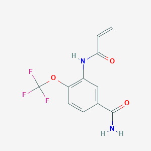 molecular formula C11H9F3N2O3 B15499385 3-Acrylamido-4-(trifluoromethoxy)benzamide 