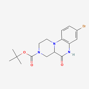 molecular formula C16H20BrN3O3 B15499471 tert-butyl 8-bromo-5-oxo-2,4,4a,6-tetrahydro-1H-pyrazino[1,2-a]quinoxaline-3-carboxylate 