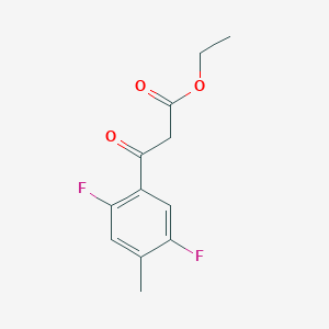 molecular formula C12H12F2O3 B15499504 Ethyl 3-(2,5-difluoro-4-methylphenyl)-3-oxopropanoate 