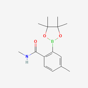 molecular formula C15H22BNO3 B15499535 N,4-dimethyl-2-(4,4,5,5-tetramethyl-1,3,2-dioxaborolan-2-yl)benzamide 