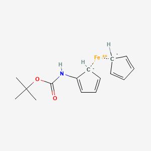 molecular formula C15H19FeNO2 B15499567 tert-butyl N-cyclopenta-1,3-dien-1-ylcarbamate;cyclopenta-1,3-diene;iron(2+) 