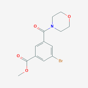 molecular formula C13H14BrNO4 B15499574 Methyl 3-bromo-5-(morpholine-4-carbonyl)benzoate 