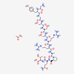 molecular formula C53H87N19O21 B15499675 IGF-I 30-41 acetate 