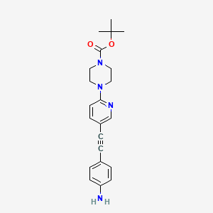 molecular formula C22H26N4O2 B15499799 tert-Butyl 4-(5-((4-aminophenyl)ethynyl)pyridin-2-yl)piperazine-1-carboxylate 