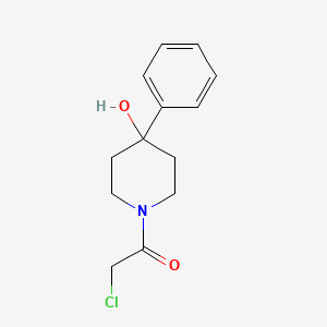 molecular formula C13H16ClNO2 B15499893 2-Chloro-1-(4-hydroxy-4-phenylpiperidin-1-yl)ethanone 