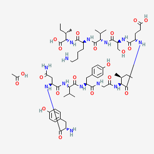 molecular formula C62H97N13O20 B15499926 pep2-SVKI acetate 