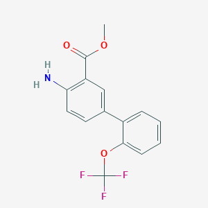 molecular formula C15H12F3NO3 B15499950 Methyl 4-amino-2'-(trifluoromethoxy)-[1,1'-biphenyl]-3-carboxylate 